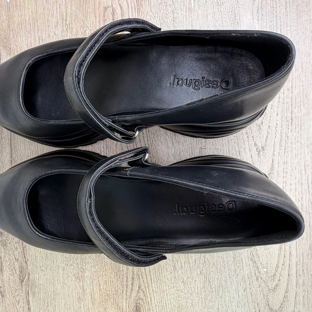 Desigual Maitrepierre Platform Ballerina Pumps Black Womens 41 US 10